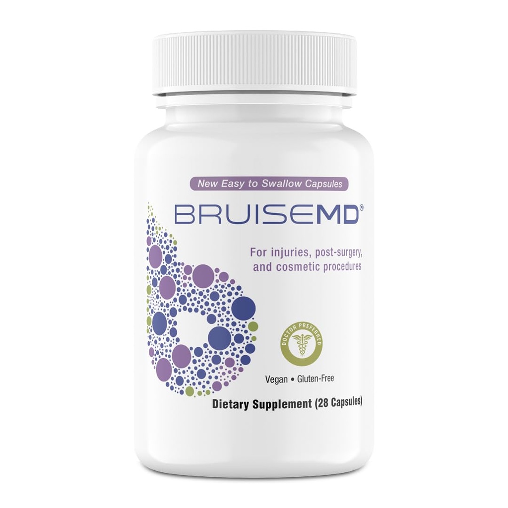 Arnica 1.000mg e Bromelain 500mg 2.400GDU/g Suplemento para Contusões e Inchaço, Cápsulas fáceis de engolir (fornecimento de 7 dias) - Fórmula de tratamento avançado de contusões