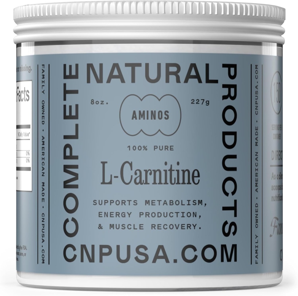 Puro L-Carnitina em pó - 227g de 8 onças 60 Servings Amino Acid para energia e bem-estar