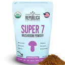 La Republica Superfood Super 7 Mushroom Extract Powder, Inclui Mane de Leão, Reishi, Chaga, Cordyceps, Shiitake, Maitake e Turkey Tail (8 onças)