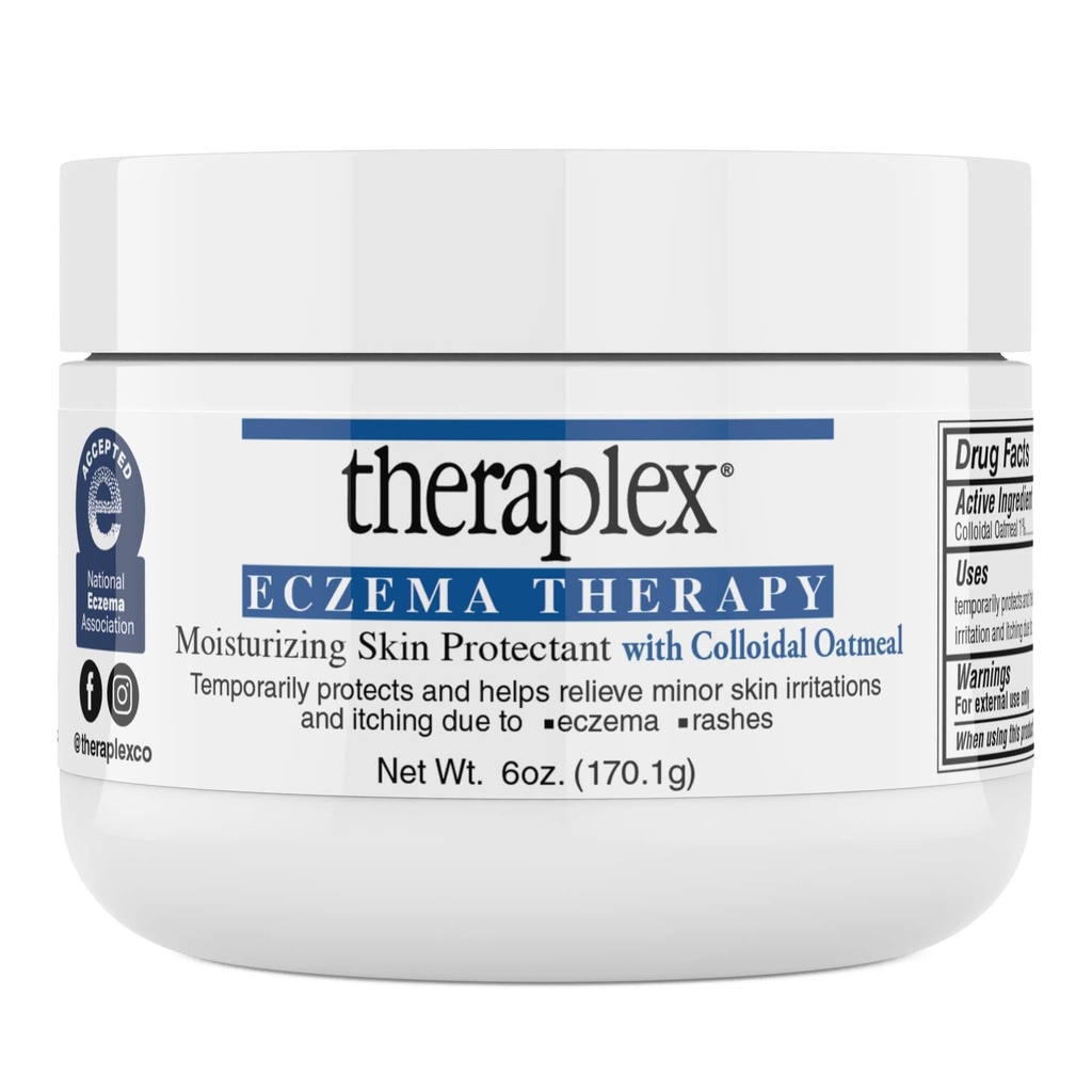 Teraplex Eczema Terapêutica (6 onças) - Protector de pele hidratante com farinha de aveia coloidal natural, não comedogênica e hipoalergênica, livre de fragrância - Associação Nacional de Eczema Selo de Aprovação