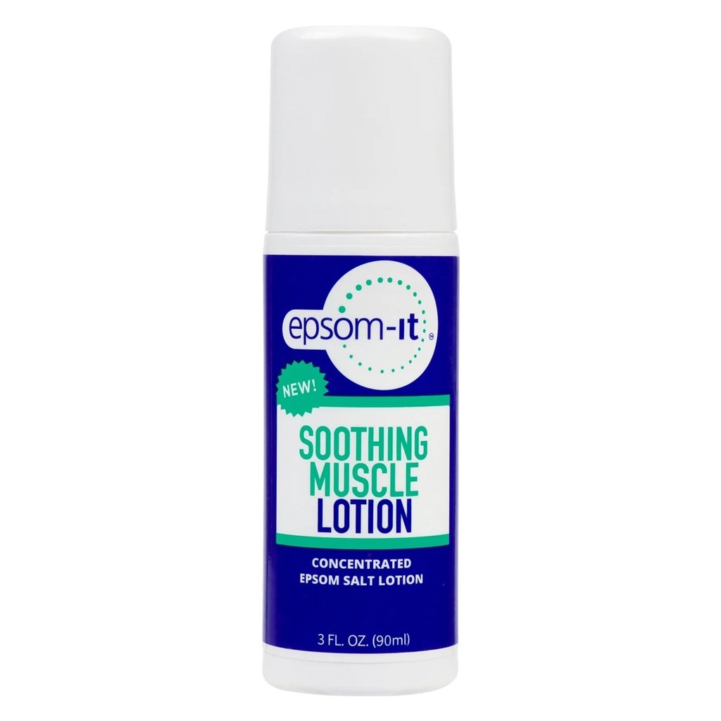 Epsom-It calmante Loção muscular - Roll On Epsom Sal Lotion com Arnica para rigidez muscular, Perna, Joelhos e Pés Desconforto, Topical Magnésio Creme, 3 onças