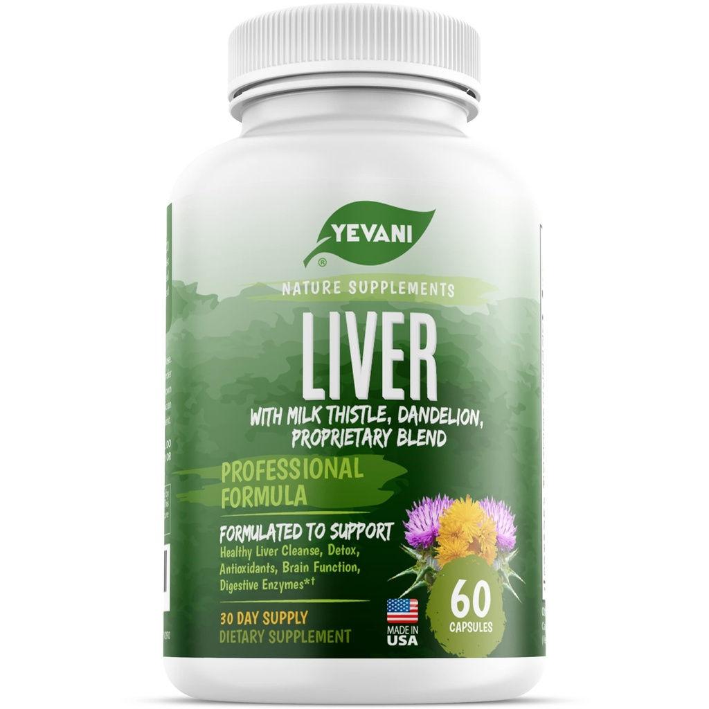 100% Pure Liver Cleanse Detox Support Fórmula - Suplemento de suporte de fígado de ervas - Cardo de leite, Raiz de dente de leão, Beterraba, Extrato de alcachofra, Saúde do fígado - Jujube Milk Thistle Detox Cápsulas