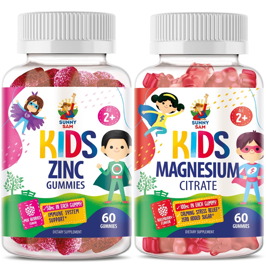 Sunny SAM Zinc chicletes mastigáveis e magnésio para crianças