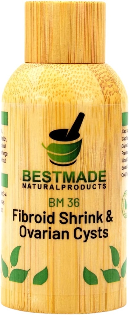 Encolher Fibroide & Cistos Ováricos BM36 - Ajuda a Encolher Fibroides e Cistos Ováricos, Equilibrar Níveis de Estrogênio e Prevenir Recrescimento, Suporte para Dor Menstrual e Intercurso Doloroso, 30 mL Drops