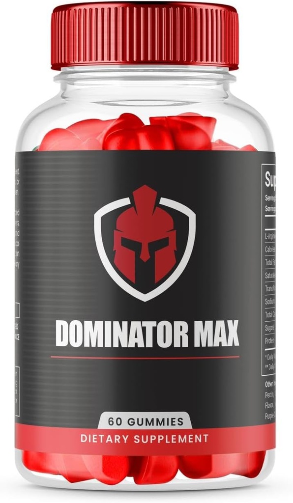 (1 Pack) Dominator Max Gummies Fórmula avançada para o desempenho máximo, todos os suplementos naturais de força extra, Dominator Max Gummies para o crescimento muscular e apoio à saúde geral (60 chicletes)