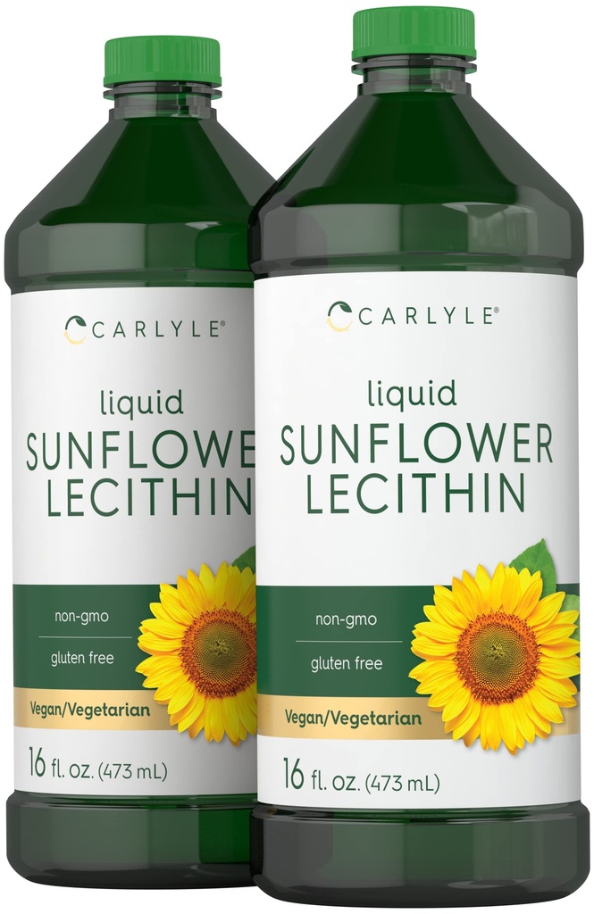 Carlyle girassol Lecitina Líquido □ 16 oz □ 2 Pacote Vegan, Vegetariano, Não-GMO, Soja livre, Sem glúten