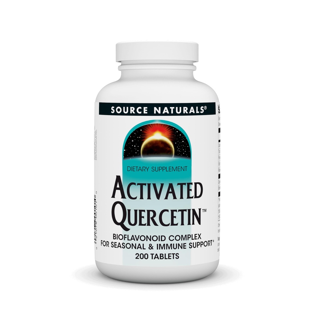 Fonte Naturals Ativada Quercetina - Complexo Bioflavonóide Derivado por Plantas - Defesa Sazonal e Imune* - 200 Comprimidos Vegetarin Friendly