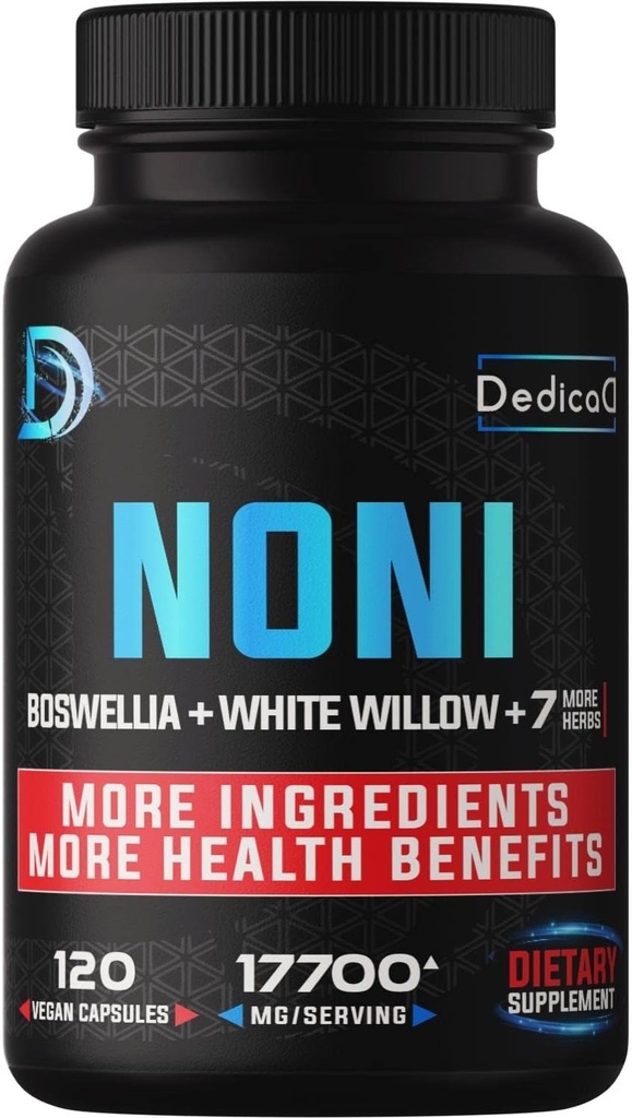 20:1 Noni Cápsulas 17700mg - Suplemento para Imune, Muscle & Digestion Support -10in1 Adicionado Boswellia, Elderberry, Açafrão, Ginger & More - 120 Cápsulas Vegan, Não-GMO & Gluten-Free