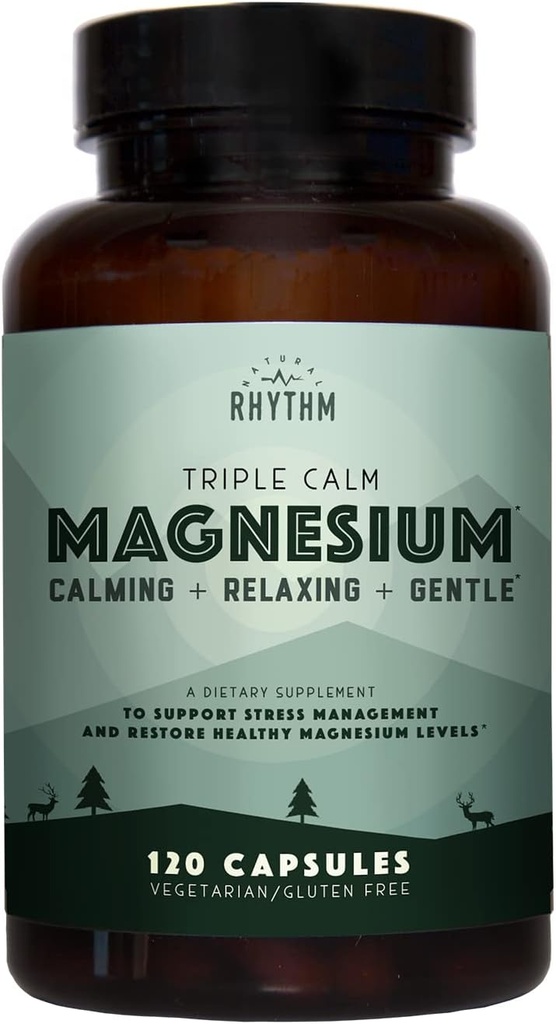 Ritmo Natural Apoio Calmo e Imune - Magnésio Triplo Calm (120 Cápsulas) + Ah Chews! Lozenges Imune Booster (60 Cápsulas)