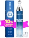 5% Cafeína 5% Retinol Eye Cream para círculos escuros, Puffiness e Bags, Ácido Hialurônico e Niacinamida Sob Creme Eye Cream Anti Envelhecimento, Sero dos olhos para linhas finas, 360° Eye Massage Ball Roller