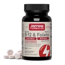 Fórmulas de Jarrow Metil B-12 & Folato de Metil - 60 Comprimidos Mastigáveis, Cereja - Vitamina B12 & B9 Bioativa - Suporta Produção de Energia, Função Cérebro & Metabolismo - Gluten Free - 60 Servings