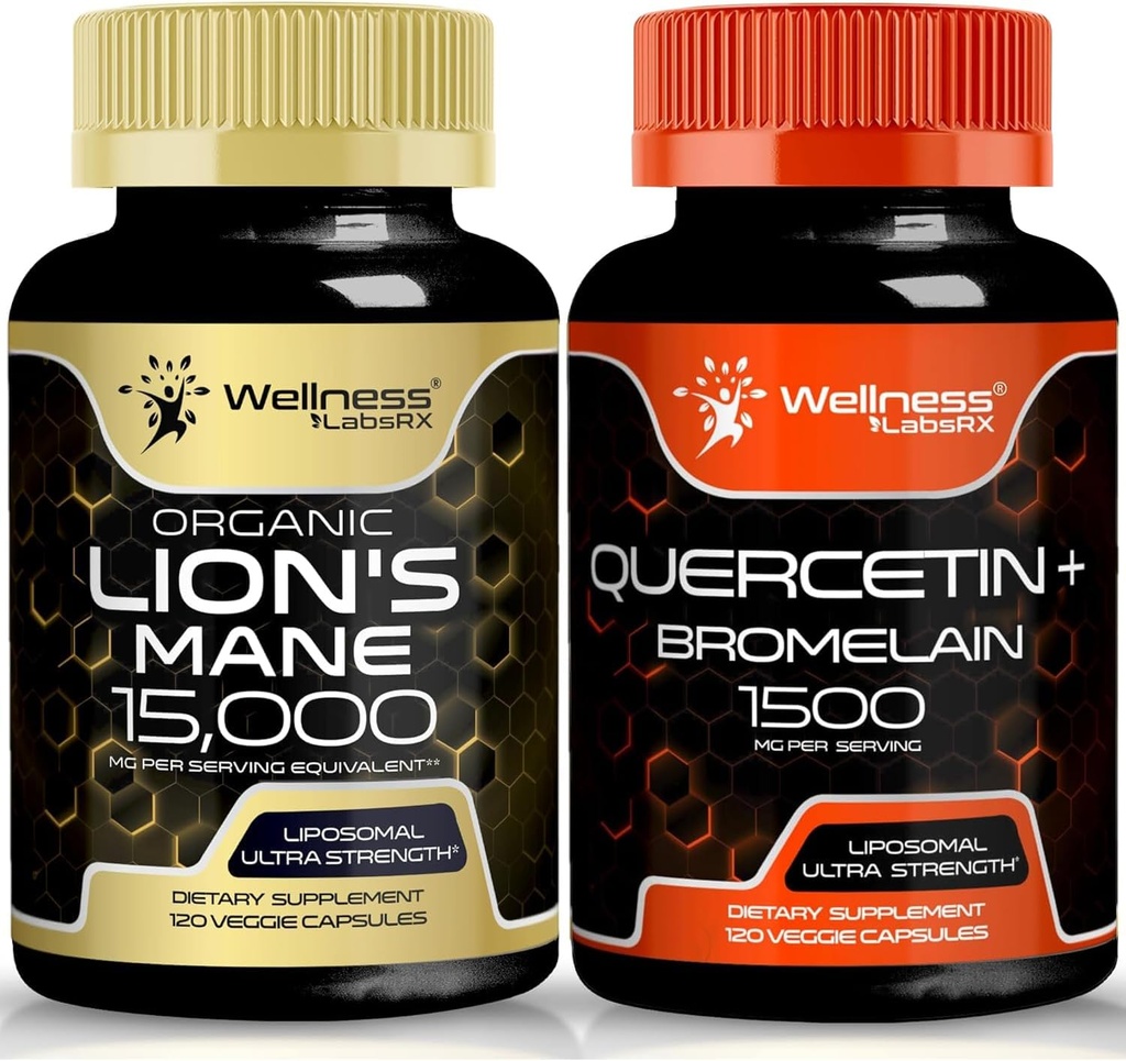 WELLNESS LABSRX Quercetin com Bromelain □ Lions Mane Cápsulas