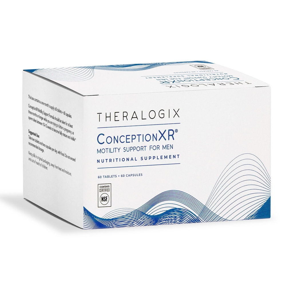 Theralogix ConceptionXR Motilidade Suporte Fórmula - Preconception Vitaminas masculinas para apoio à fertilidade - Suplementos de fertilidade masculina para a saúde do esperma* - NSF Certified - 60 Tabs + 60 Caps (fornecimento de 30 dias)