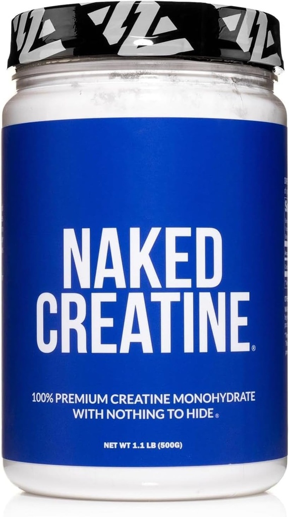 Pó de Creatina Micronizada Pura - Sem sabor, 500g, 1,1lb Bulk - Vegan, Não-GMO, Sem glúten, Sem soja, Sem enchimentos, Suporta crescimento muscular e força - 100 Servings