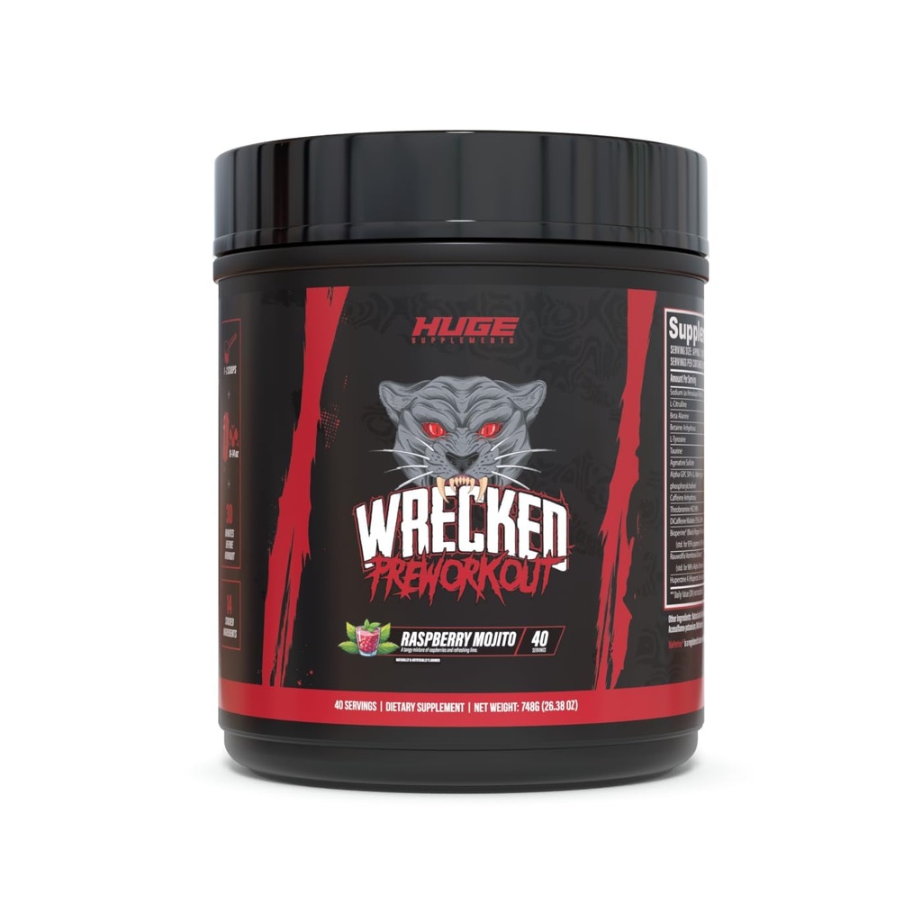 Pré-treino danificado, Fórmula avançada, Impulsiona Energia, Foco, Bombas e Desempenho, 10g L-Citrulina, 6,4g Beta Alanine, 5g Tirosina, 1g Alpha GPC, 375mg Fast-Acting Caffeine & More