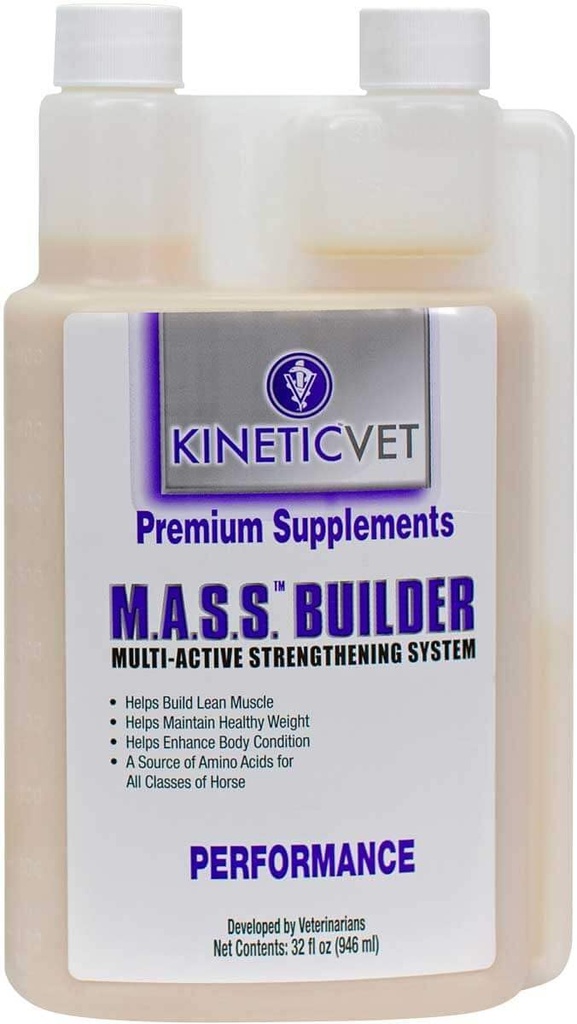 M.A.S.S. Builder, Equine Suplemento de ganho de peso saudável, 32 onças (Quarto)