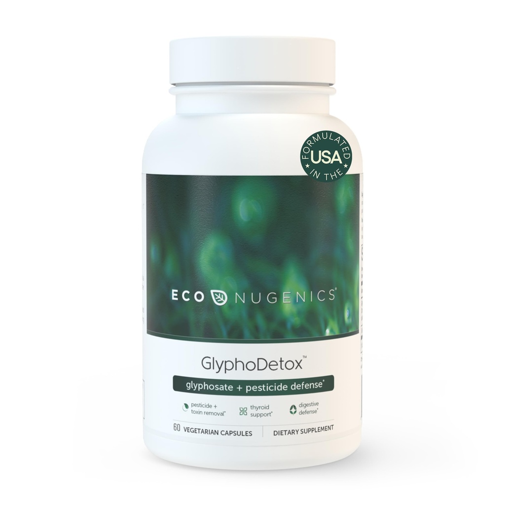 EcoNugenics GlyphoDetox Supplement – Retirar Seguramente Pesticidas de Glyphosate e Toxinas Agrícolas – Fórmula de Detox w/Kelp, Citrus Pectin, Algimato, Glycine – para homens e mulheres – 60 Cápsulas