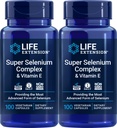 Extensão de vida Super Selenium Complex 200 mcg & Vitamina E, 100 Veg Caps (Pacote de 2)