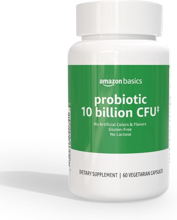 Básico Probiótico diário, 10 bilhões de culturas ativas, apoiando a saúde digestiva e intestinal, cápsula, 60 contagem, dois meses de fornecimento