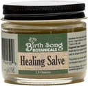 Sonda de nascimento Botânicas Herbal Healing Salve Primeiros Socorros Pomada, Irritações da pele de ervas Salve, 1,5 oz Jar