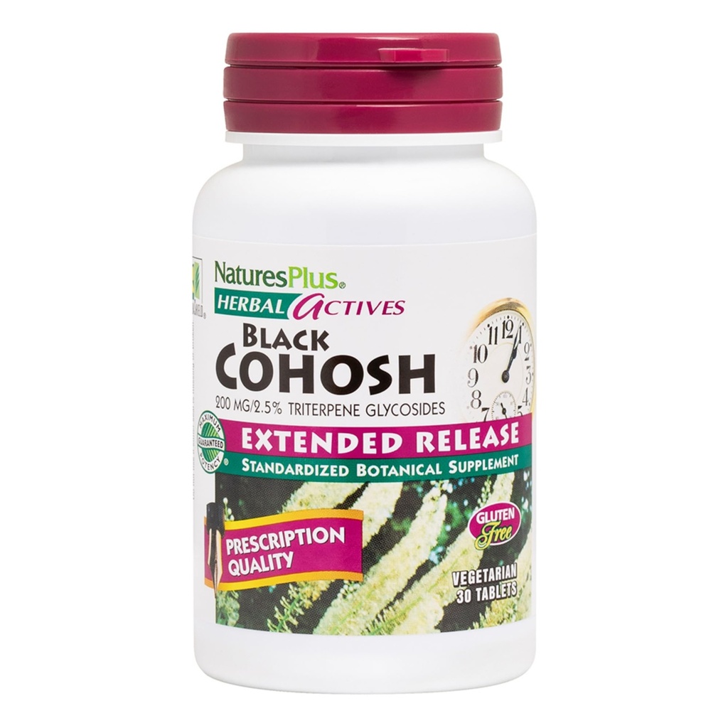 NaturesPlus Herbal Actives Black Cohosh - 30 Tablets - Apoio Nutricional para Bem-Estar durante a Menopausa - Vegetariana, Glúten Livre - 30 Servimentos