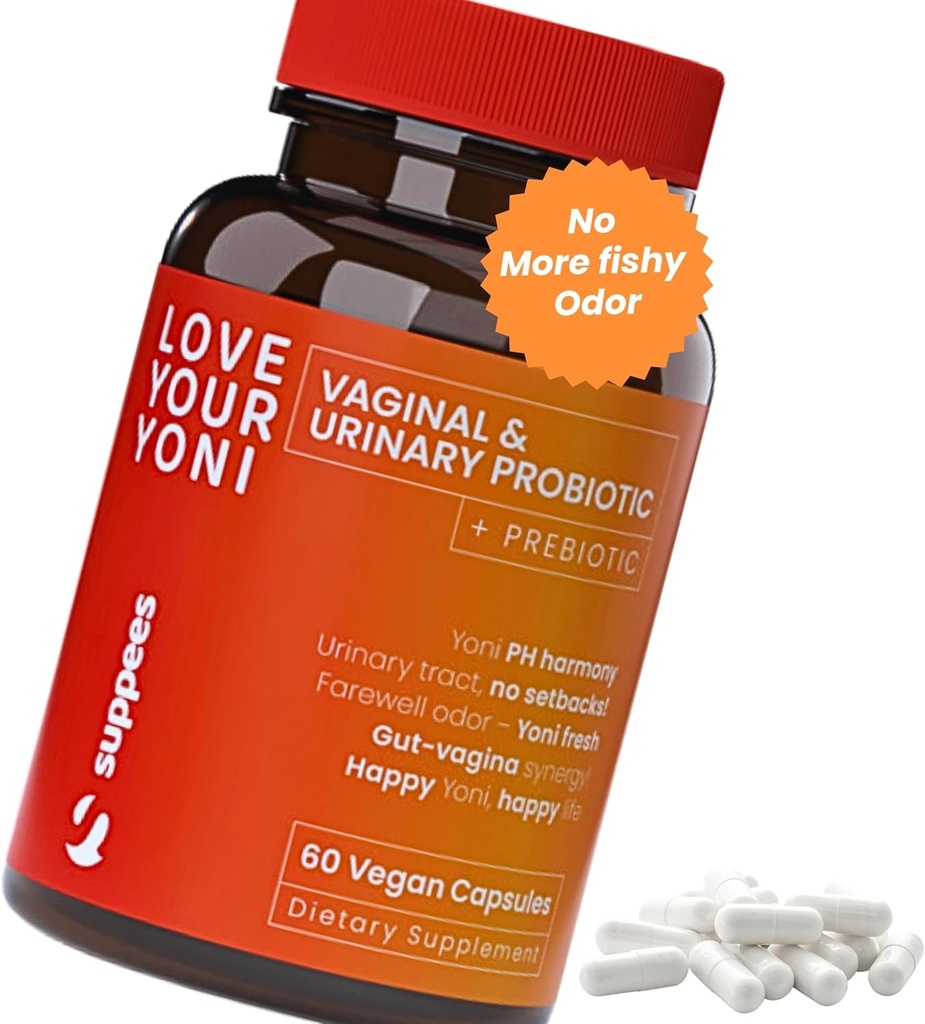 Vaginal Probióticos & Prebióticos para Mulheres - Apoio Saúde Vaginal & pH Equilíbrio - Probiótico feminino para Vaginose Bacteriana - Feminino & Cuidado Vaginal - 60 Cápsulas