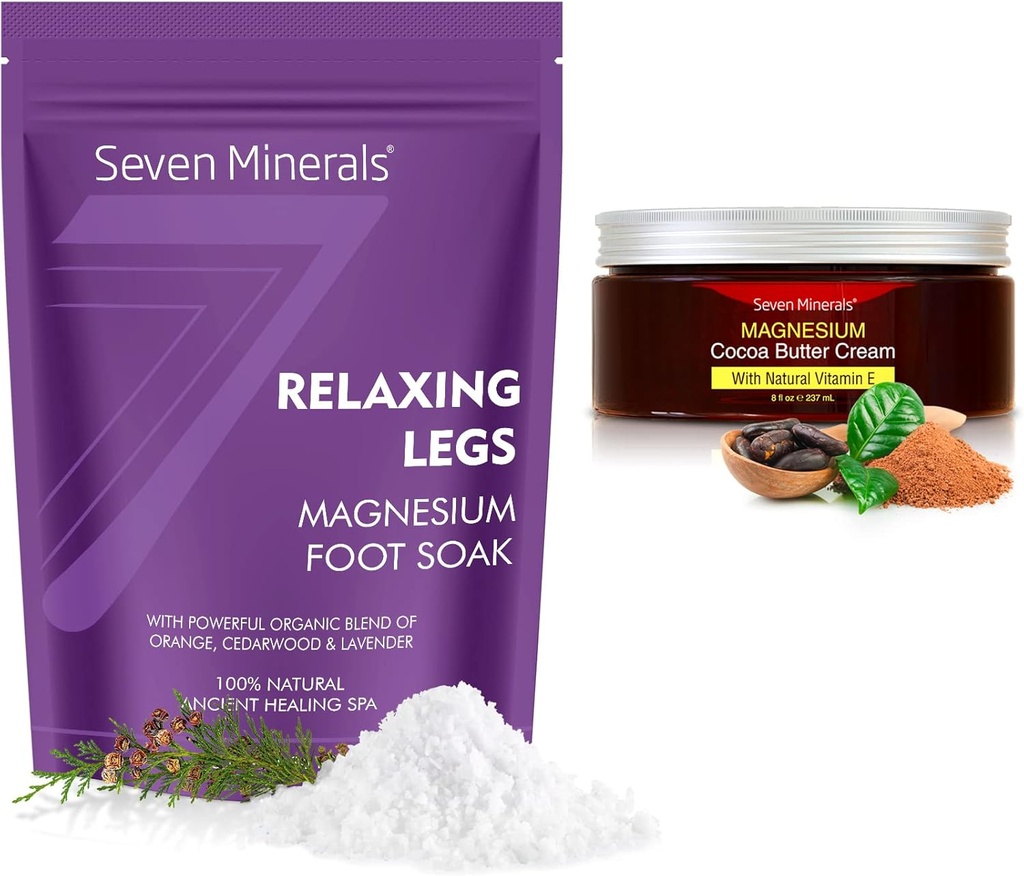 Sete Minerais Relaxante Leg Flakes Magnésio e Creme Natural