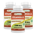Melhor Natural Vitamina A 25000 UI (7500 mcg), Fórmula Não-GMO Suporta Visão Saudável & Sistema Imune e Crescimento e Reprodução Saudável, 180 Softgels (180 Count (Pack of 3))