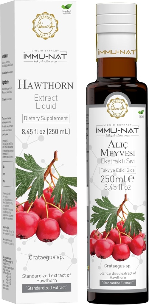 Hawthorn Berry Liquid Supplement (8.5 onças) Suporte cardiovascular e pressão arterial - Fórmula de ervas