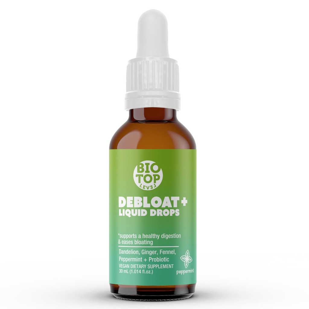 Debloat líquido orgânico gotas para gás natural & Bloating alívio, apoia Digestive & Gut Saúde com Dandelion, Ginger, Funcho, hortelã, açúcar-livre 1.0 Fl Oz.