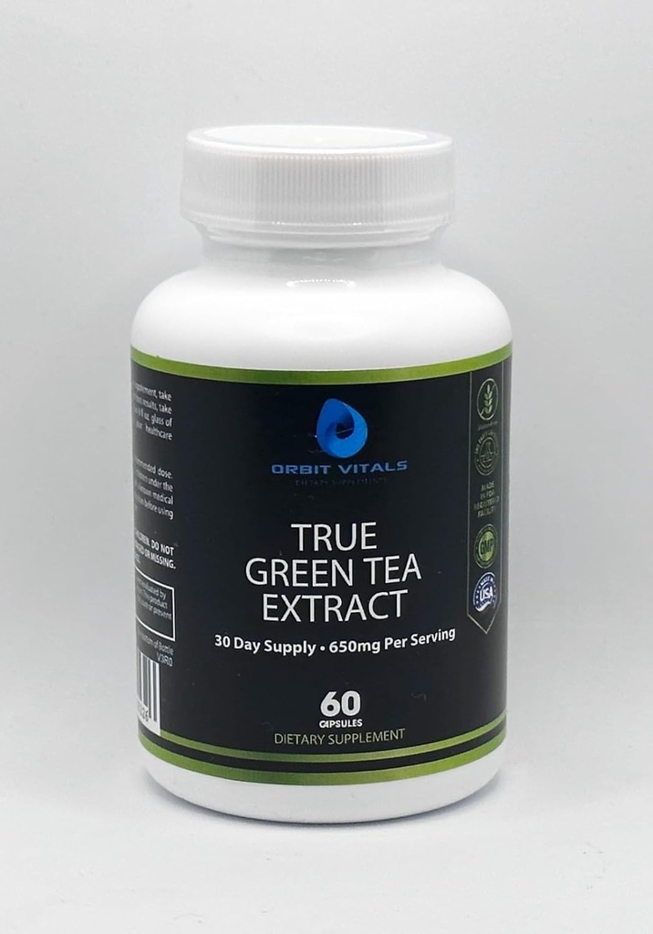 True Green Tea Extract: Extrato de chá verde Premium para energia melhorada, suporte imunológico e bem-estar geral - fórmula antioxidante-rico para homens e mulheres