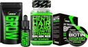 Kit de crescimento de barba w/ 2X Bálsamo de barba espessante Biotin para homens e cera de bigode + crescer o óleo de cabelo de bigode & facial + 14-em-1 pastilhas de biotina & vitaminas de crescimento de cabelo para homens - Formulado na América