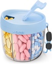 Dispensador de pílulas bonito com 7 grandes compartimentos, Organizador portátil de garrafas de pílulas com abertura ampla para uso fácil, Anti-Mix Organizador de pílulas para viagem, BPA-livre recipiente de pílulas, Azul