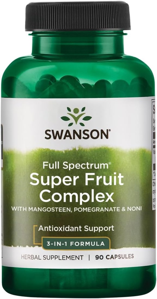Swanson Mangosteen/Romã/Noni Complexo Antioxidante Suporte Gastorintestinal 240 Milligrams 90 Cápsulas