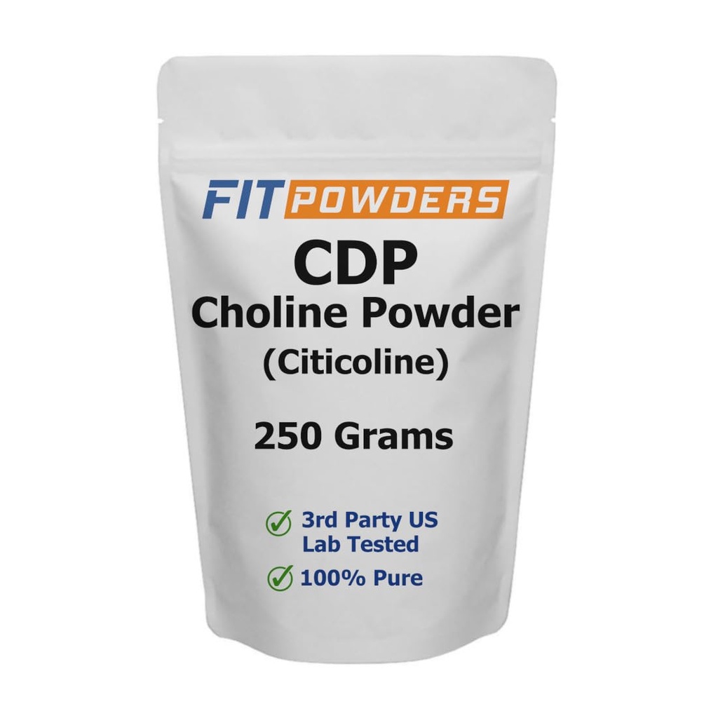 Pó de Citolina, CDP Pó de Colina Puro com Scoop, Não-GMO, Suplemento Cognitivo para Memória e Aprendizagem (250 Grams)