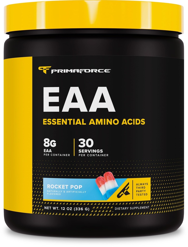 Primaforce EAA Powder (30 Servings, Rocket Pop Flavor) - Aminoácidos essenciais para pré/intra treino e recuperação - Sem OGM e sem glúten