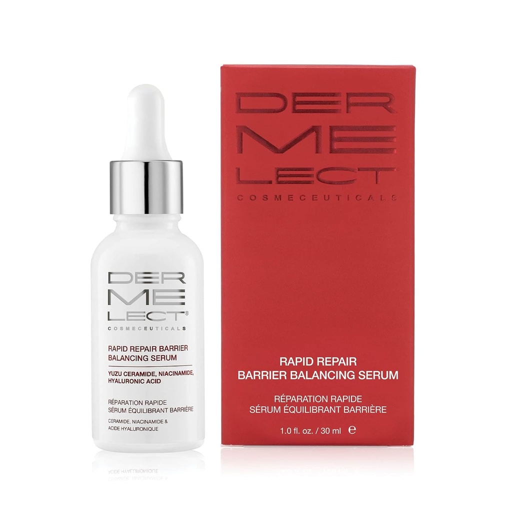 Dermelect Cosmeceuticals Rapid Repair Barreira Balanceamento Serum – Tratamento Super-Hidratante com Niacinamida, Ácido Hialurônico, Prebióticos e Antioxidantes para Pele Suave e Radiante 1,0 oz