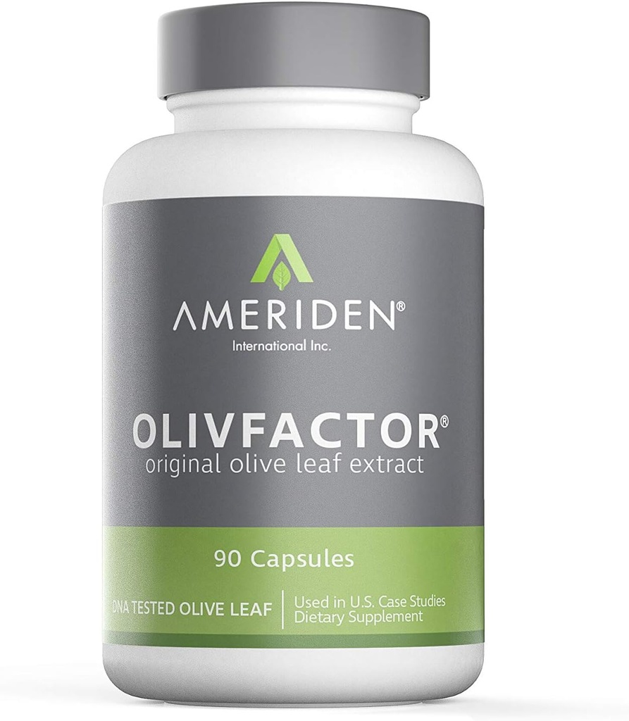 OLIVFACTOR- Extrato de Folha de Oliva Original-DNA testado potencial 20% padronizado ativo Oleuropein 90 Vcaps 525mgs