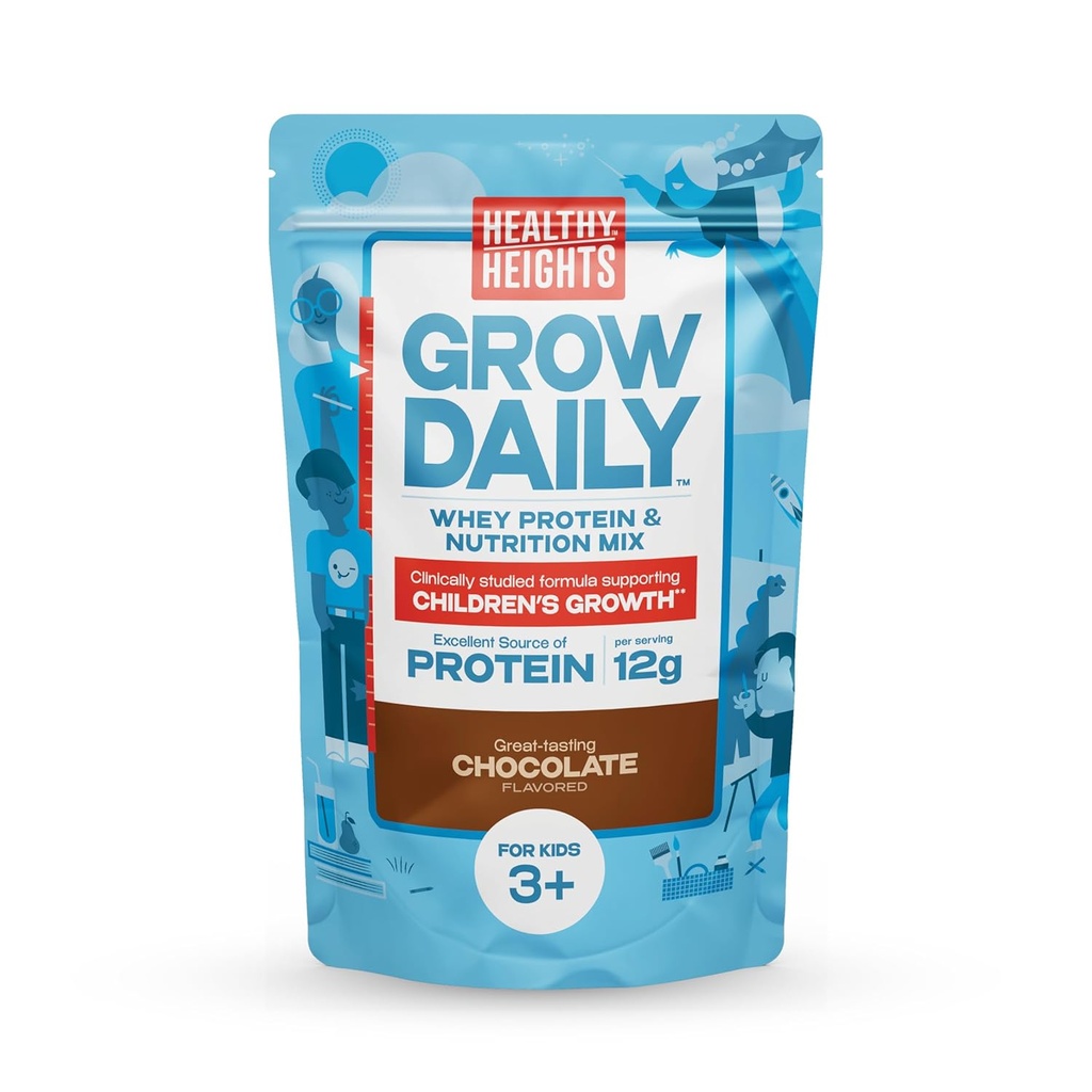 Alturas saudáveis crescer diariamente crianças mistura de bebida de proteína (chocolate) - alta vitamina de proteína para crianças 3+