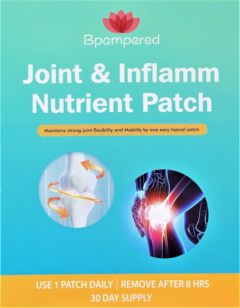 Joint & Inflamm Nutrient Patch - Complexo de condroitina de glucosamina com HSH para a Saúde Conjunta, Promove flexibilidade e mobilidade de articulações, alívio de desconforto conjunto