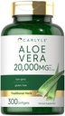 Carlyle Aloe Vera Softgel Cápsulas 20.000mg □ 300 Count □ Aloe Vera Gel Supplement □ Non-GMO, Gluten Free