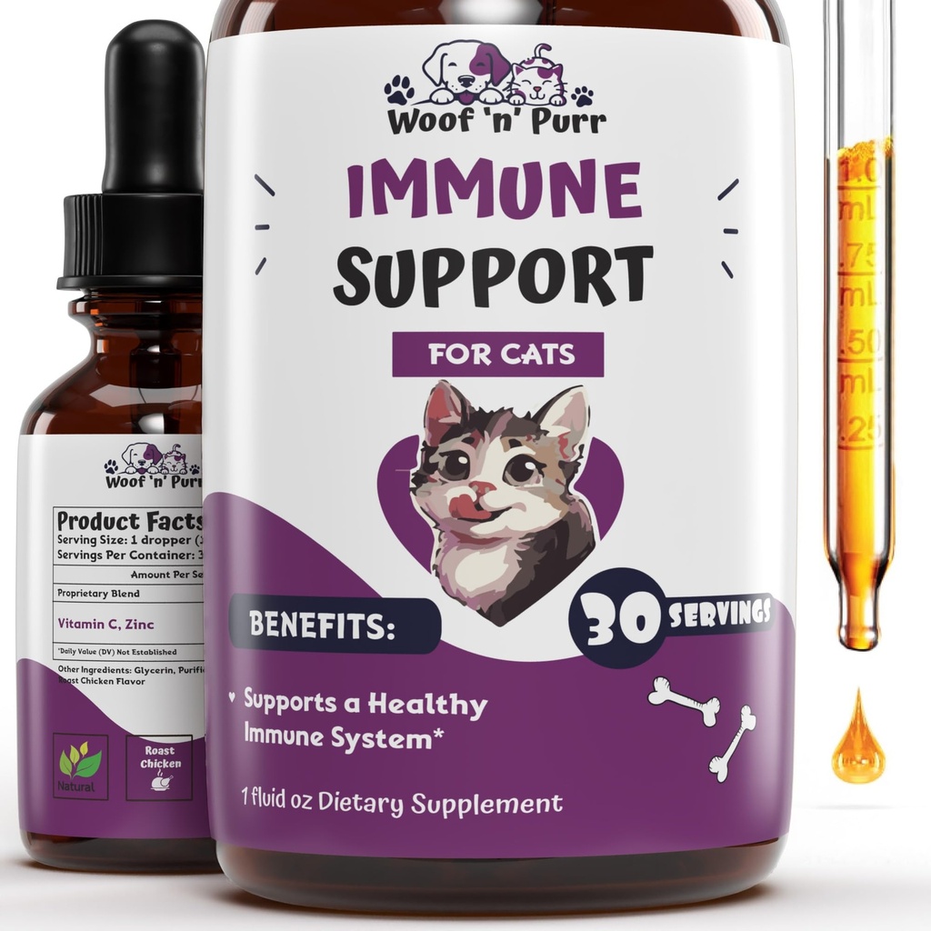 Suporte Imune para Gatos - Ajuda a Apoiar um Sistema Imune Saudável - Booster Imune Gato - Suporte Imune Gato - Suplemento Imune Gato - Suporte Imune Gato - Suplemento Imune Gato - Suplemento Imune Gato - Suplemento Imune Gato - 1 fl oz