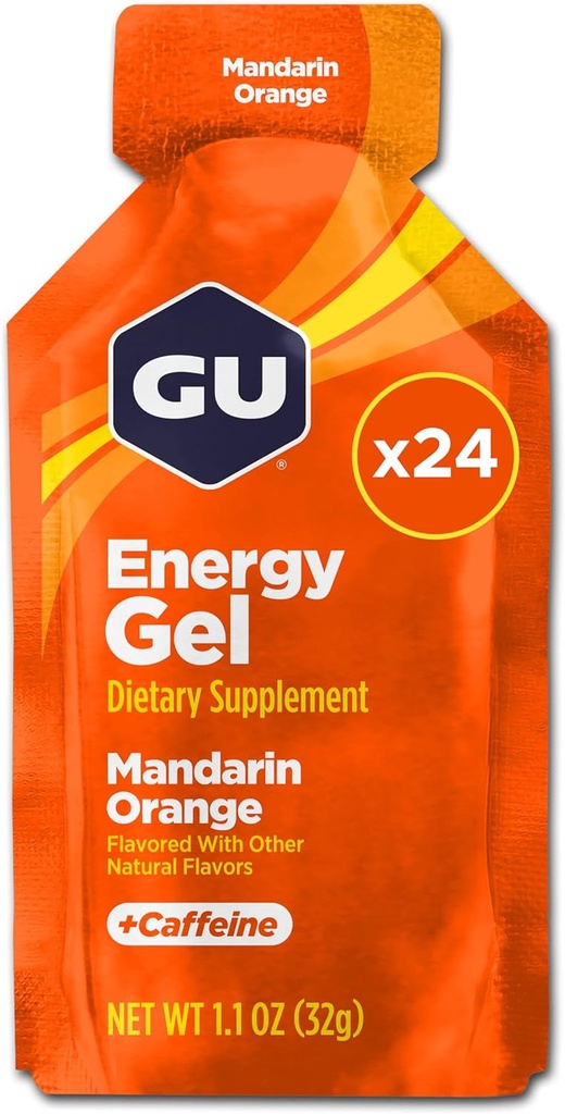 GU Energy Original Sports Nutrition Energy Gel, mandarim laranja, 24 Count Box