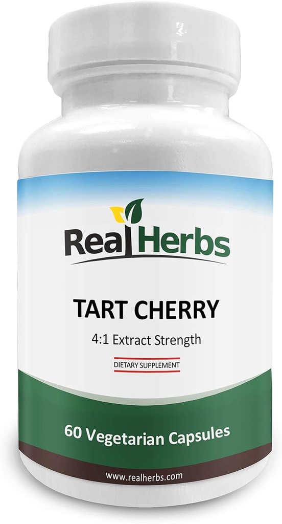 Ervas reais Tart Cherry 4:1 Extract 1000mg - 60 Cápsulas Vegetarianas