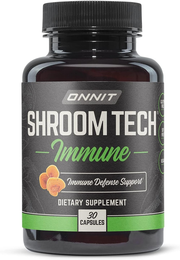 Onnit Shroom Tech Imune: Suplemento diário de suporte imunológico com Cogumelo Chaga (30ct)