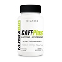 NutraBio CaffPlus, Cafeína de dupla fonte com Theanina para aumento de energia saudável - 60 cápsulas vegetais
