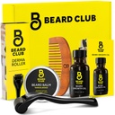 O Kit de Crescimento Barba Clube - Derma Roller, Óleo de Crescimento Barba, Sandalwood Balm, Conjunto de Presentes