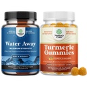 Pacote de Retenção de Fluidos Away Água com Extrato de Folha de Dandelion & Chá Verde para Alivio Bloating e Gummies Turméricas para Adultos Flavor de pêssego - Curcumina Cúrmica com Extrato de Pimenta Negra e Ginger