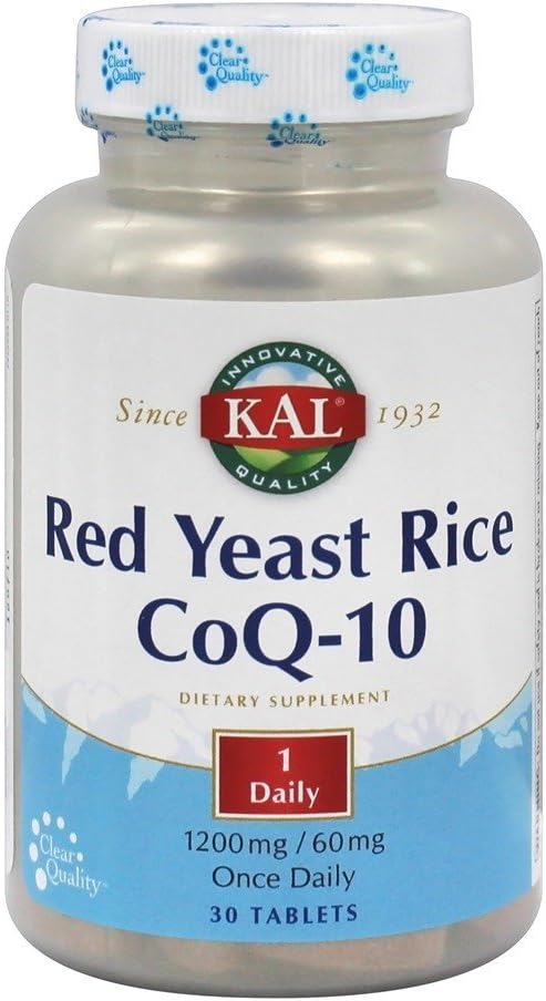 CoQ10 de arroz de fermento vermelho uma vez diariamente Kal 30 Tabs