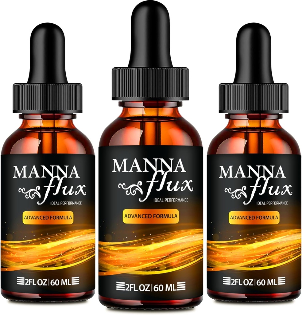 Gotas de fluxo de Manna, Mannaflux Supplement Liquid Drops - Força Máxima, Manna Flux Health & Wellness Drops, Mannaflux All Natural Formula, Manna Flux Liquid Drops Reviews (3 Pack)